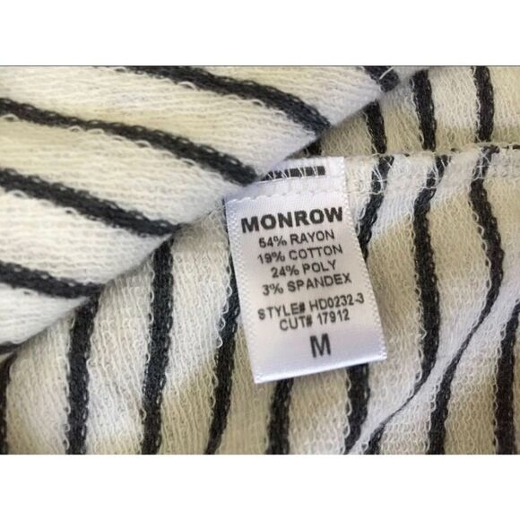 Monrow Supersoft Pinstripe Asymmetrical Shirred Midi Dress Size M Ash Pinstripe - Picture 4 of 4